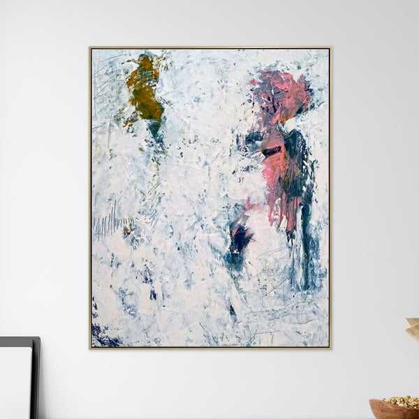 White in Acrylic Original Abstract Painting, Large Expressionist Modern Large Canvas Wall Art | Forgotten memories