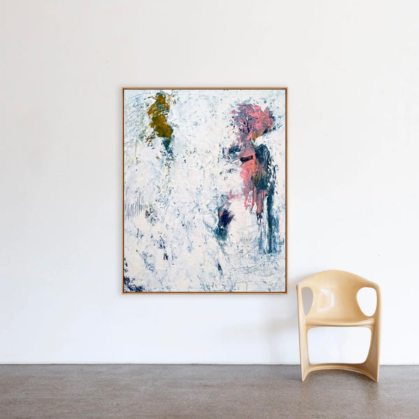 Abstract Painting – Original Wall Art – Large Oil & Acrylic Painting on Canvas – Modern Minimalist Canvas Art – “Forgotten Memories”