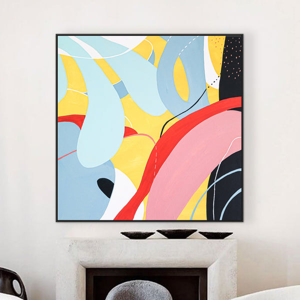 Vibrant Original Abstract Painting Expressing Joy, Free-Spirited Modern Canvas Wall Art in Acrylic | Gaudium