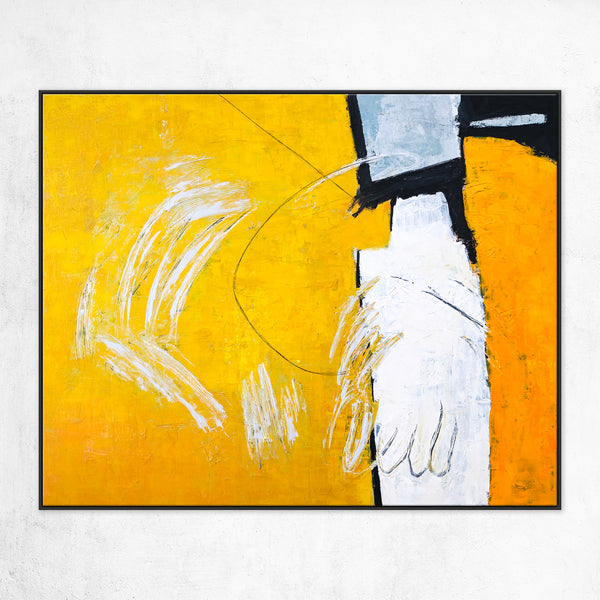 Radiance of Yellow in Original Abstract Modern Painting, Large Cavas Wall Art Inviting Viewer Introspection | Gelb