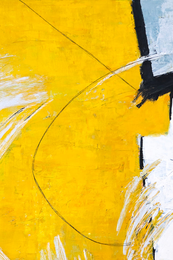 Radiance of Yellow in Original Abstract Modern Painting, Large Cavas Wall Art Inviting Viewer Introspection | Gelb