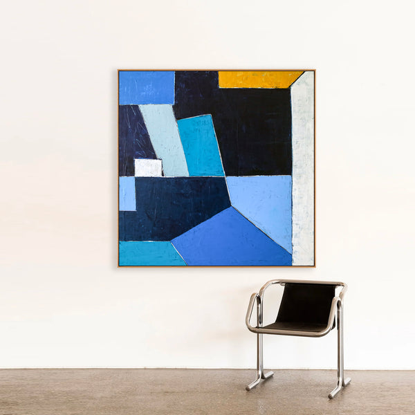 Abstract Painting – Original Wall Art – Large Oil & Acrylic Painting on Canvas – Modern Minimalist Contemporary Canvas Art – “Geometry II”