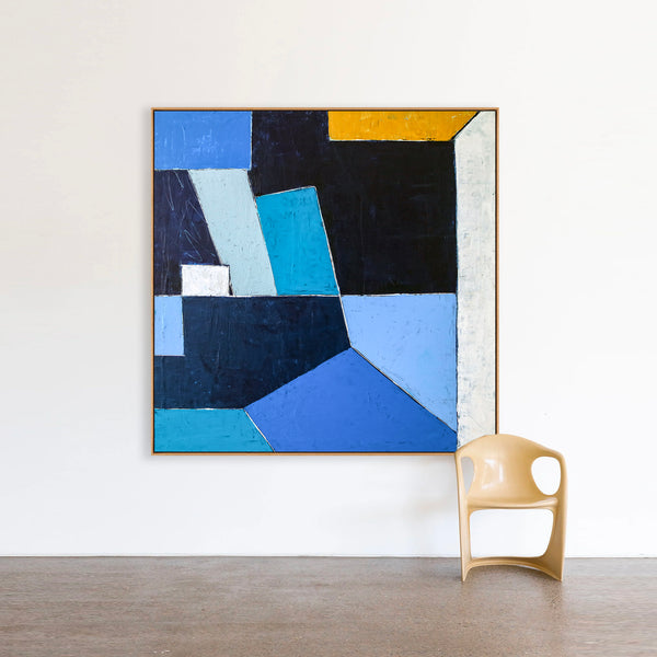 Abstract Painting – Original Wall Art – Large Oil & Acrylic Painting on Canvas – Modern Minimalist Contemporary Canvas Art – “Geometry II”