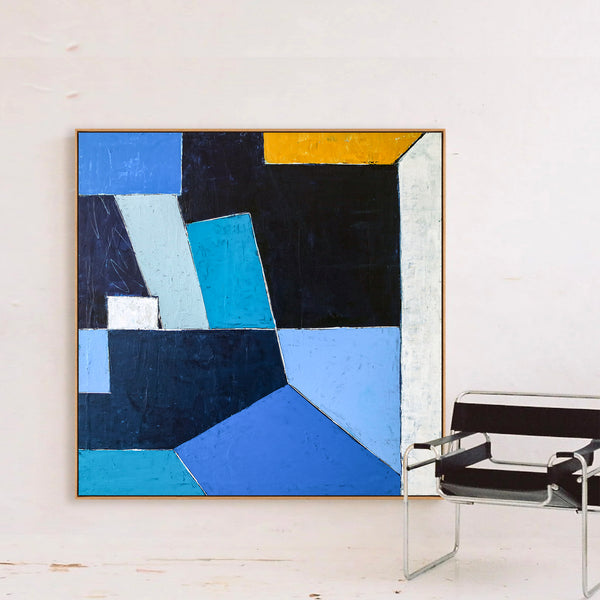 Abstract Painting – Original Wall Art – Large Oil & Acrylic Painting on Canvas – Modern Minimalist Contemporary Canvas Art – “Geometry II”