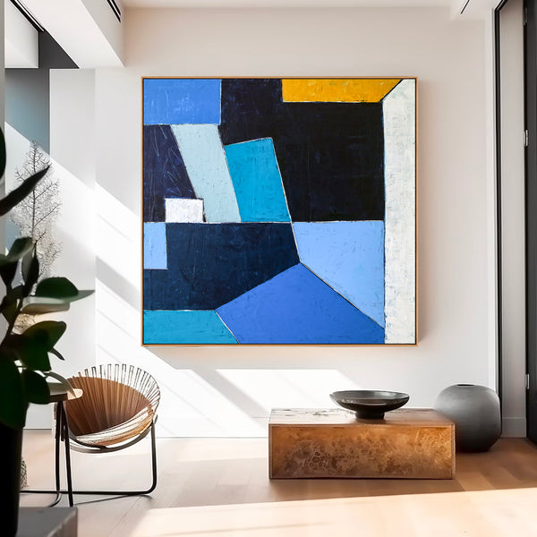 Abstract Painting – Original Wall Art – Large Oil & Acrylic Painting on Canvas – Modern Minimalist Contemporary Canvas Art – “Geometry II”