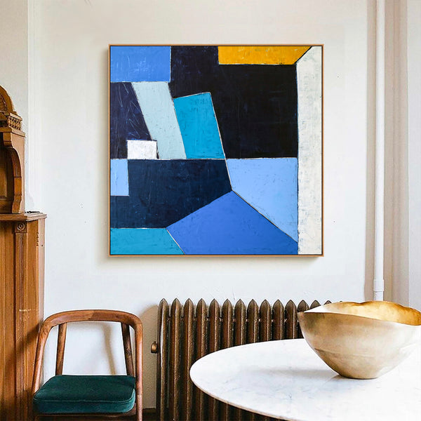 Abstract Painting – Original Wall Art – Large Oil & Acrylic Painting on Canvas – Modern Minimalist Contemporary Canvas Art – “Geometry II”