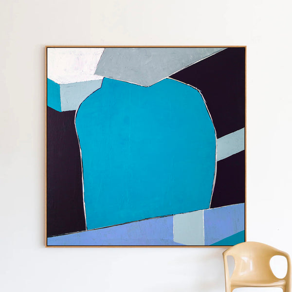 Abstract Painting – Original Wall Art – Large Oil & Acrylic Painting on Canvas – Modern Minimalist Contemporary Canvas Art – “Geometry I”