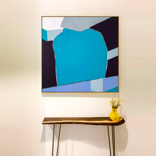 Abstract Painting – Original Wall Art – Large Oil & Acrylic Painting on Canvas – Modern Minimalist Contemporary Canvas Art – “Geometry I”