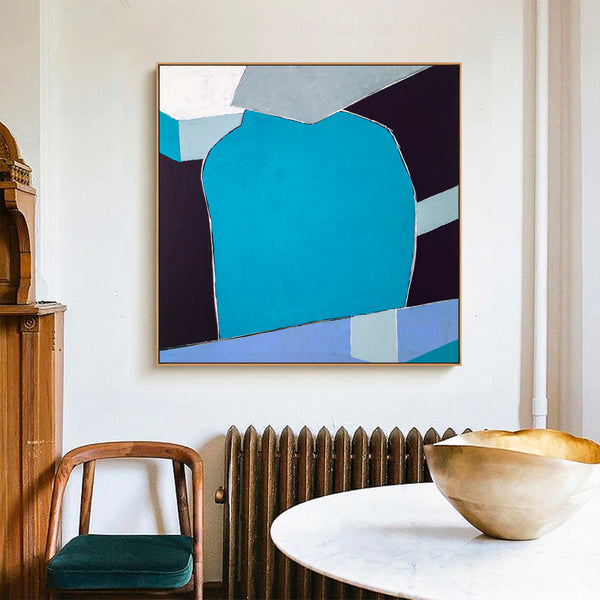 Abstract Painting – Original Wall Art – Large Oil & Acrylic Painting on Canvas – Modern Minimalist Contemporary Canvas Art – “Geometry I”