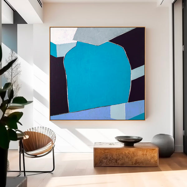Abstract Painting – Original Wall Art – Large Oil & Acrylic Painting on Canvas – Modern Minimalist Contemporary Canvas Art – “Geometry I”
