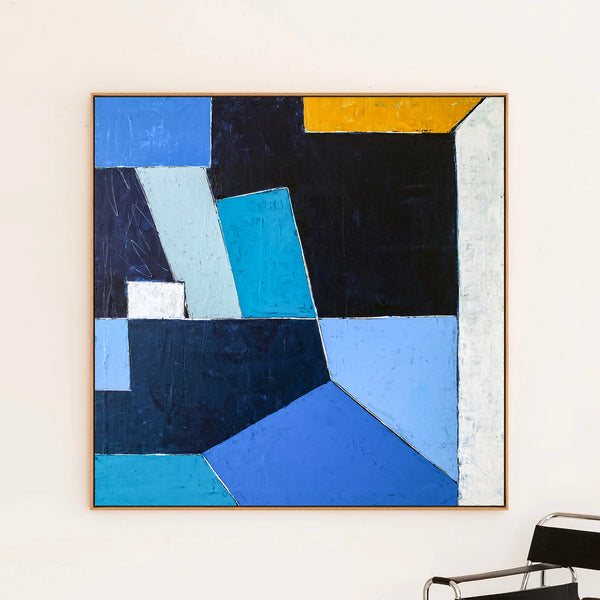 Abstract Painting – Original Wall Art – Large Oil & Acrylic Painting on Canvas – Modern Minimalist Contemporary Canvas Art – “Geometry II”