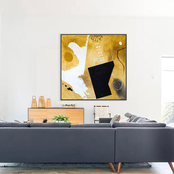 Inspiration from Outer Galaxy in Modern Abstract Expressionism Original Painting, Extra Large Canvas Wall Art | Gnossienne no.2 (60"x60")