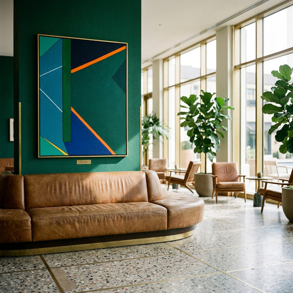 Sage Green Minimalist Abstract Wall Art — Original Oil Painting, Textured Canvas — "Grun Stille"