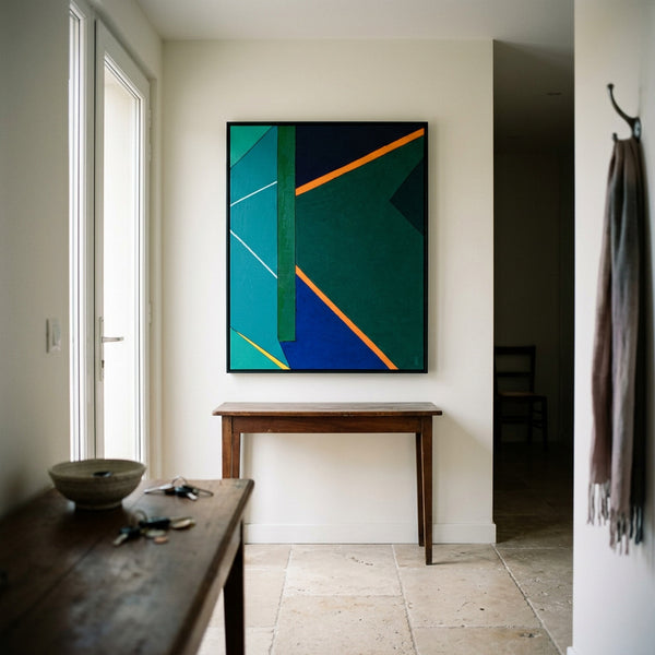Sage Green Minimalist Abstract Wall Art — Original Oil Painting, Textured Canvas — "Grun Stille"