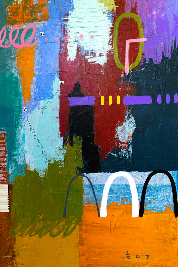 Bold Imaginations Modern Abstract Painting, Canvas Wall Art through Mixed Media | Haeyum II (72"x60")