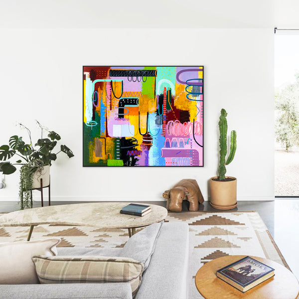 Bold Composition in Modern Abstract Painting, Unrestrained Exploration in Canvas Wall Art | Haeyum (72"x60" )