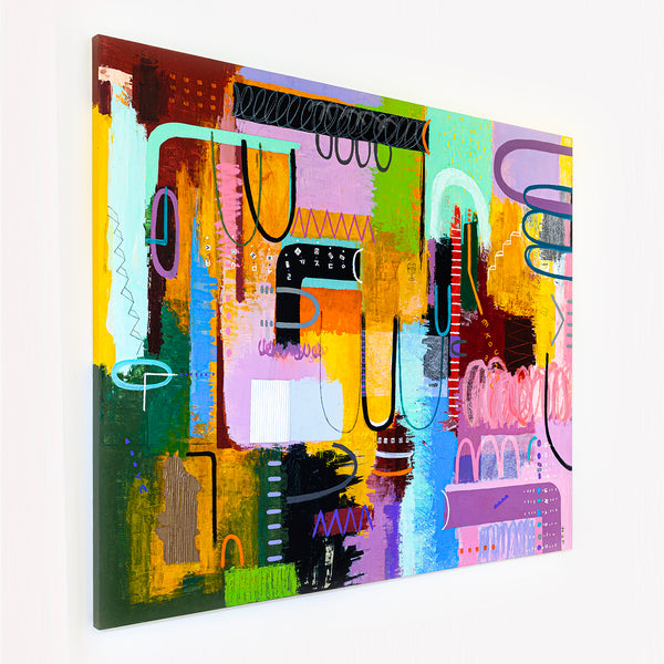 Bold Composition in Modern Abstract Painting, Unrestrained Exploration in Canvas Wall Art | Haeyum (72"x60" )