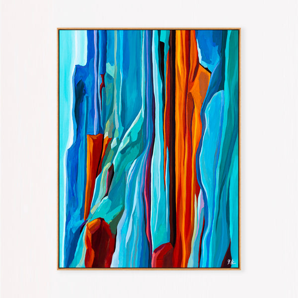 Abstract Painting – Original Wall Art – Acrylic & Oil Painting on Canvas – Large Orange Modern Artwork – "Harmonia" (30"x40" | 76x100cm)