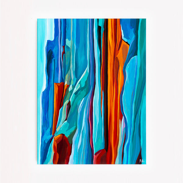 Abstract Painting – Original Wall Art – Acrylic & Oil Painting on Canvas – Large Orange Modern Artwork – "Harmonia" (30"x40" | 76x100cm)