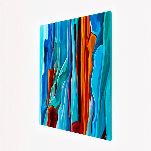 Abstract Painting – Original Wall Art – Acrylic & Oil Painting on Canvas – Large Orange Modern Artwork – "Harmonia" (30"x40" | 76x100cm)