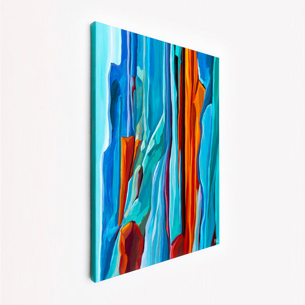 Abstract Painting – Original Wall Art – Acrylic & Oil Painting on Canvas – Large Orange Modern Artwork – "Harmonia" (30"x40" | 76x100cm)