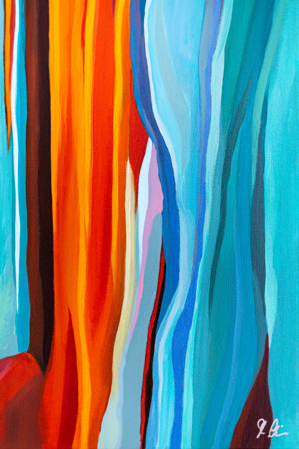 Abstract Painting – Original Wall Art – Acrylic & Oil Painting on Canvas – Large Orange Modern Artwork – "Harmonia" (30"x40" | 76x100cm)