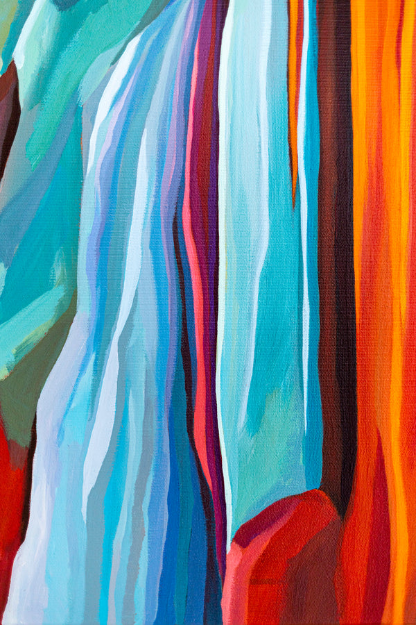 Abstract Painting – Original Wall Art – Acrylic & Oil Painting on Canvas – Large Orange Modern Artwork – "Harmonia" (30"x40" | 76x100cm)