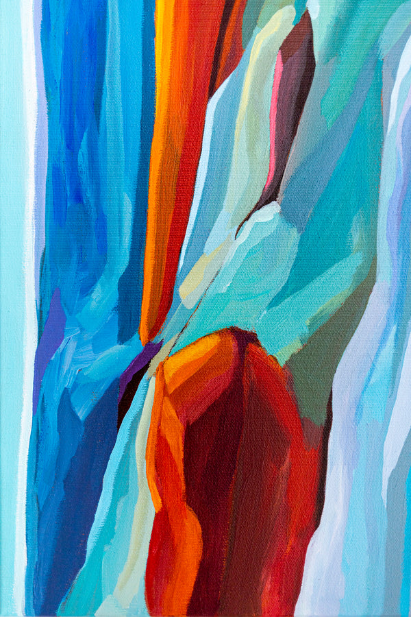 Abstract Painting – Original Wall Art – Acrylic & Oil Painting on Canvas – Large Orange Modern Artwork – "Harmonia" (30"x40" | 76x100cm)