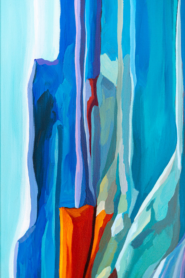 Abstract Painting – Original Wall Art – Acrylic & Oil Painting on Canvas – Large Orange Modern Artwork – "Harmonia" (30"x40" | 76x100cm)