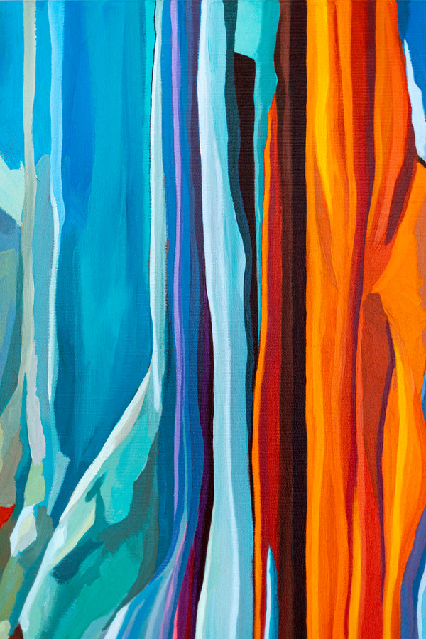 Abstract Painting – Original Wall Art – Acrylic & Oil Painting on Canvas – Large Orange Modern Artwork – "Harmonia" (30"x40" | 76x100cm)