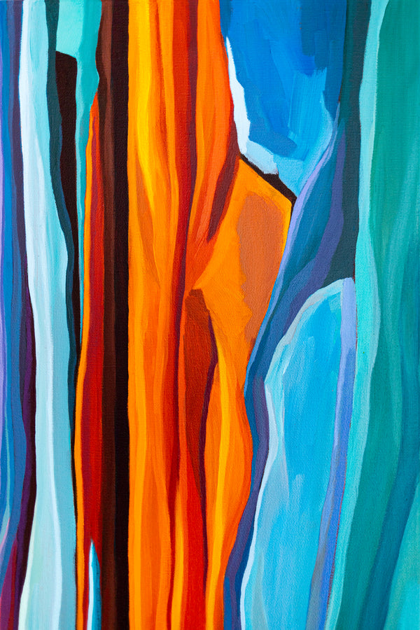 Abstract Painting – Original Wall Art – Acrylic & Oil Painting on Canvas – Large Orange Modern Artwork – "Harmonia" (30"x40" | 76x100cm)