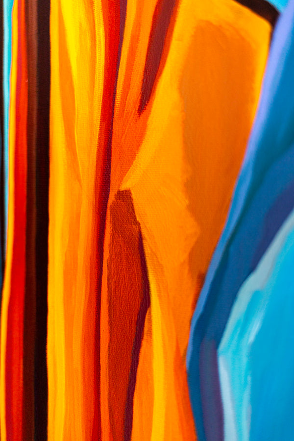 Abstract Painting – Original Wall Art – Acrylic & Oil Painting on Canvas – Large Orange Modern Artwork – "Harmonia" (30"x40" | 76x100cm)