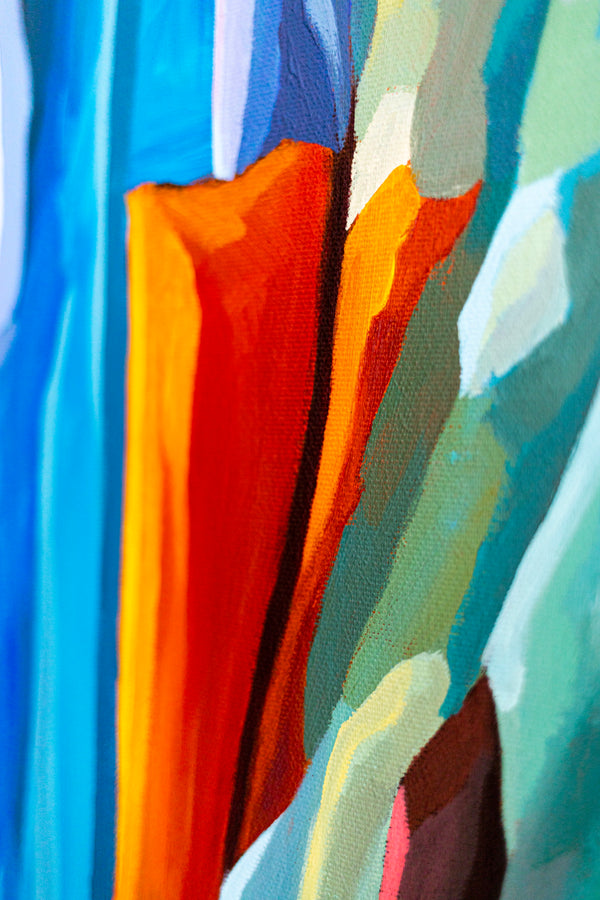 Abstract Painting – Original Wall Art – Acrylic & Oil Painting on Canvas – Large Orange Modern Artwork – "Harmonia" (30"x40" | 76x100cm)