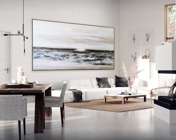 Abstract Painting – Original Wall Art – Large Oil & Acrylic Painting on Canvas – Modern Minimalist Contemporary Canvas Art – “Horizon II”