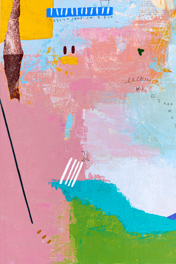 Abstract Painting of Melodic Exploration of Emotions, Original Modern Canvas Wall Art | Humming (36"x36")