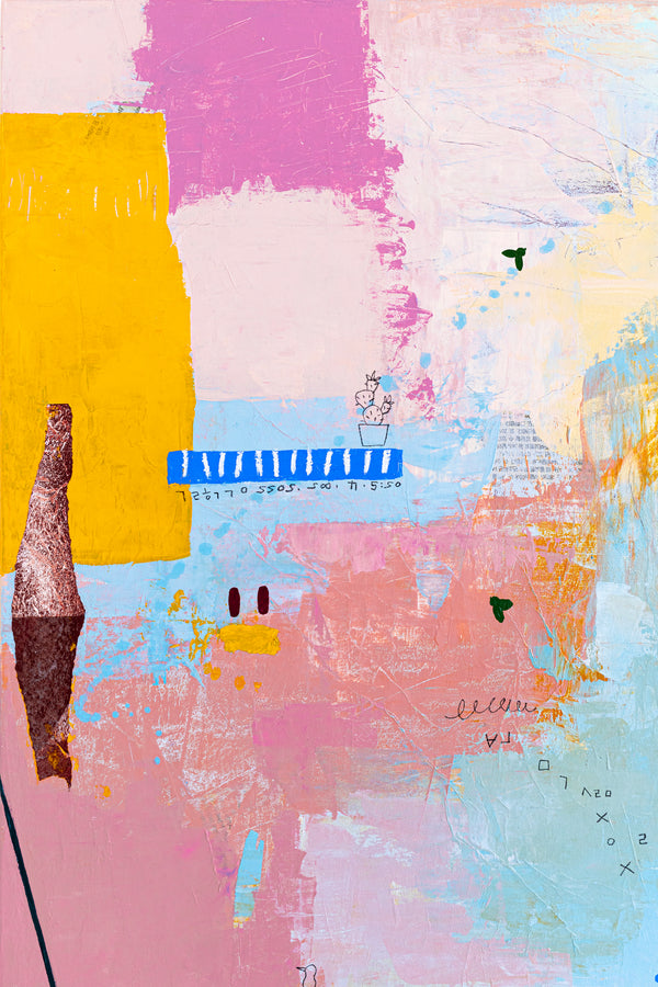 Abstract Painting of Melodic Exploration of Emotions, Original Modern Canvas Wall Art | Humming (36"x36")