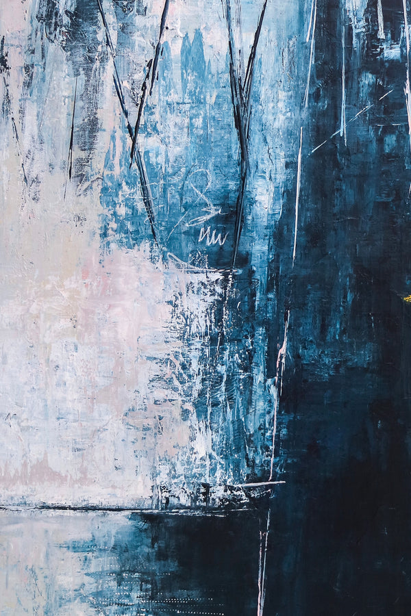 Abstract Painting – Original Wall Art – Large Oil & Acrylic Painting on Canvas – Modern Minimalist Canvas Art – “If You Go to the Mountain”