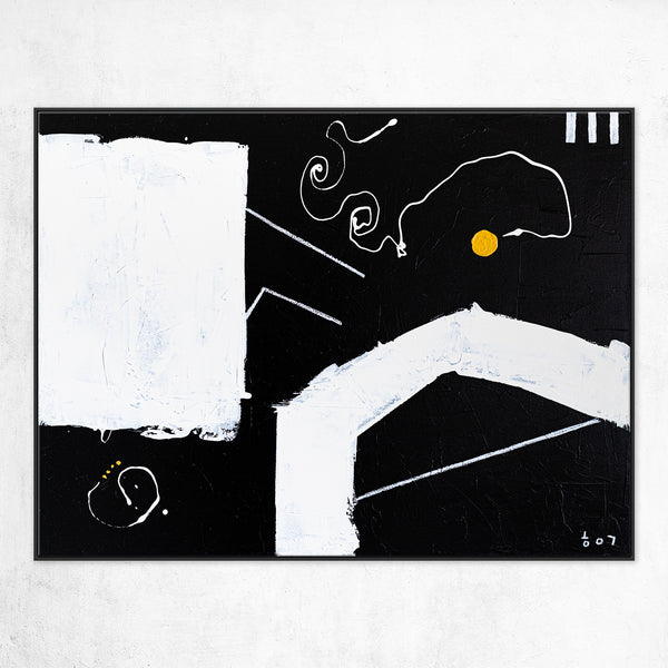 Bold Expression of Absence in Black and White Original Abstract Painting, Modern Canvas Wall Art | In absentia (40"x30")