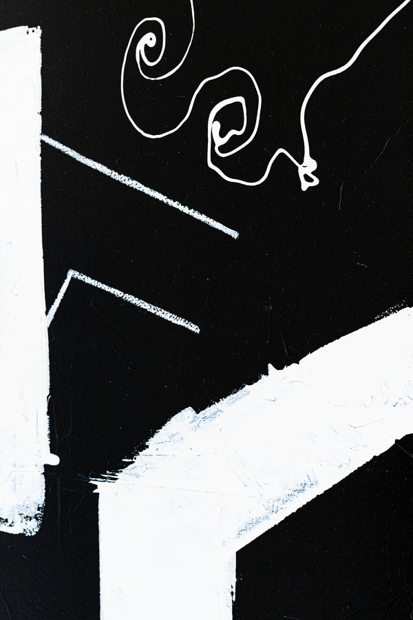 Bold Expression of Absence in Black and White Original Abstract Painting, Modern Canvas Wall Art | In absentia (40"x30")