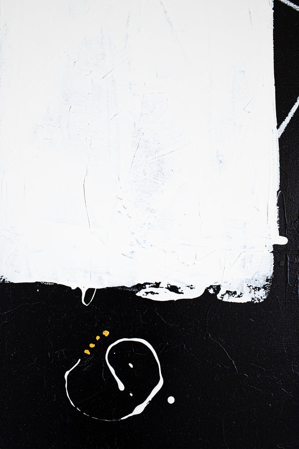 Bold Expression of Absence in Black and White Original Abstract Painting, Modern Canvas Wall Art | In absentia (40"x30")