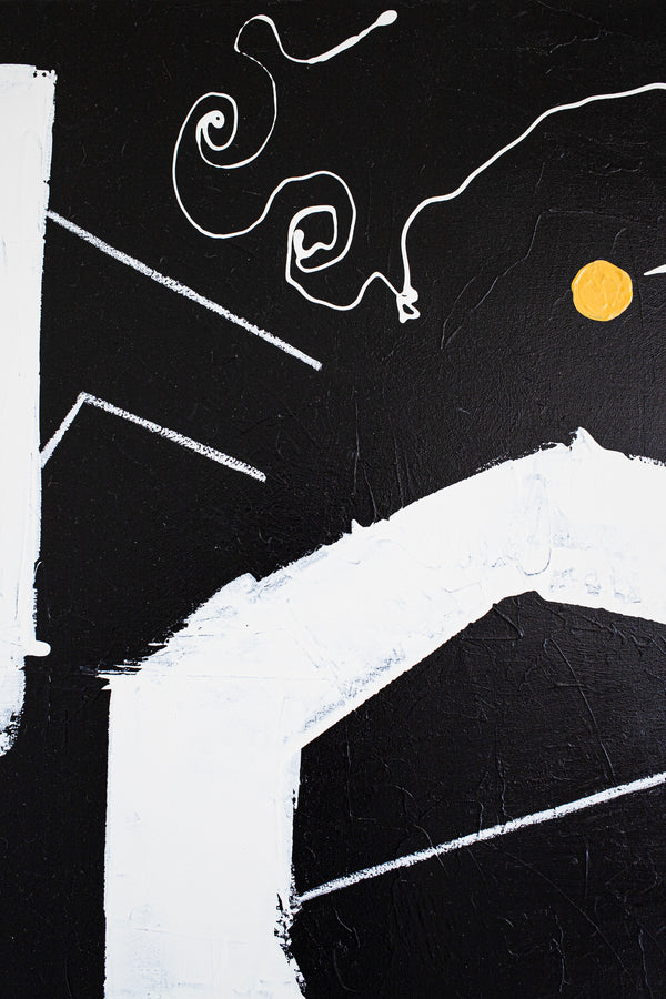 Bold Expression of Absence in Black and White Original Abstract Painting, Modern Canvas Wall Art | In absentia (40"x30")