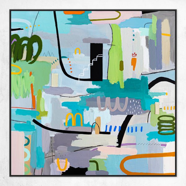 Light and Lively Modern Abstract Painting, Unleashing Joy through Modern Abstract Wall Art | In ore somnium (48"x48")