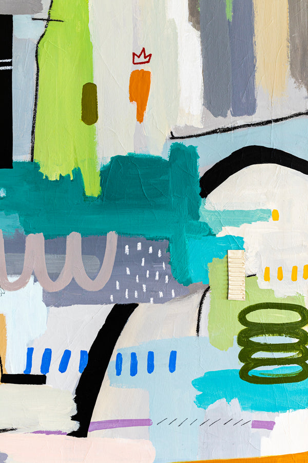 Light and Lively Modern Abstract Painting, Unleashing Joy through Modern Abstract Wall Art | In ore somnium (48"x48")