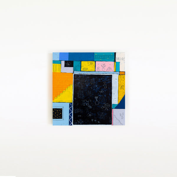 Geometric Abstract Original Painting, Journey of Sleepless Nights in Modern Abstract Wall Art | Insomnia III (24"x24")