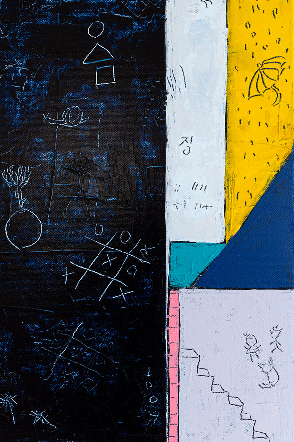 Geometric Abstract Original Painting, Journey of Sleepless Nights in Modern Abstract Wall Art | Insomnia III (24"x24")