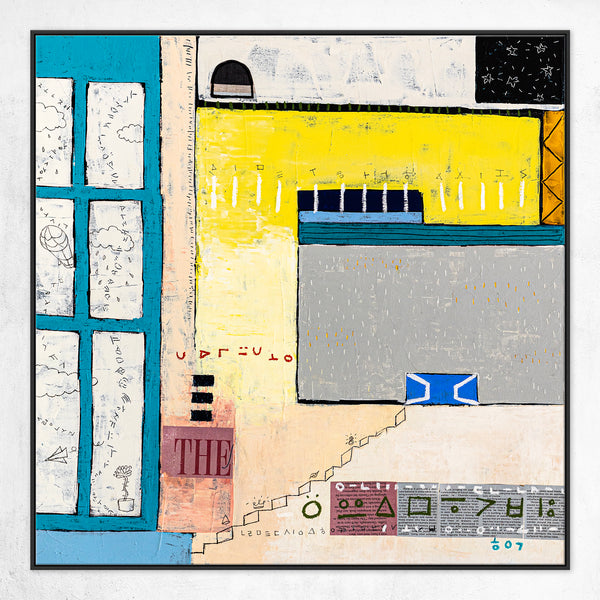 Geometric Abstract Original Painting, Journey of Sleepless Nights in Modern Abstract Wall Art | Insomnia II (24"x24")