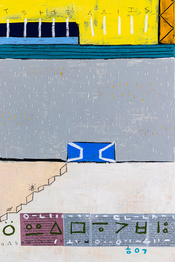 Geometric Abstract Original Painting, Journey of Sleepless Nights in Modern Abstract Wall Art | Insomnia II (24"x24")