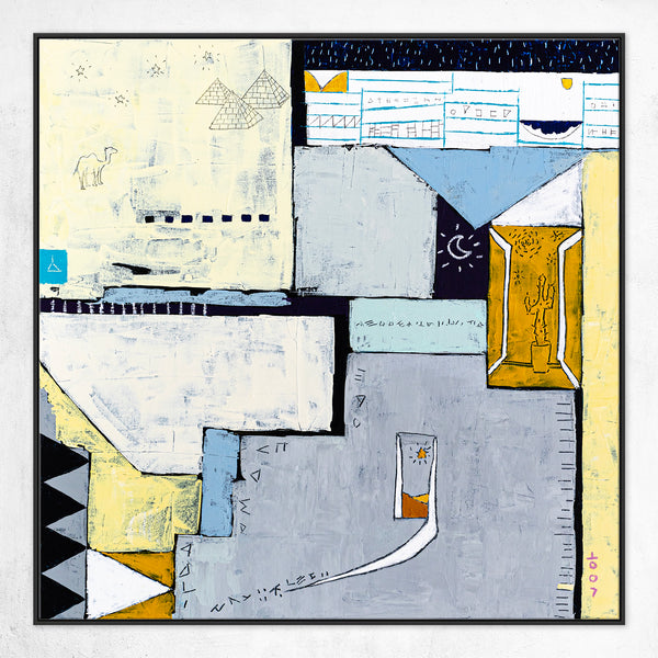 Geometric Abstract Original Painting, Journey of Sleepless Nights in Modern Abstract Wall Art | Insomnia I (24"x24")