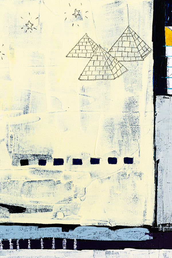 Geometric Abstract Original Painting, Journey of Sleepless Nights in Modern Abstract Wall Art | Insomnia I (24"x24")