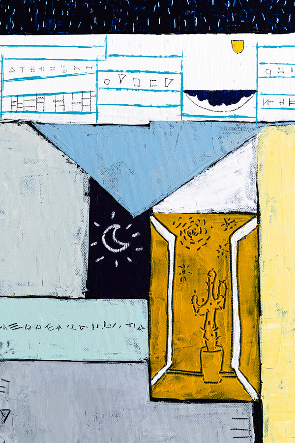 Geometric Abstract Original Painting, Journey of Sleepless Nights in Modern Abstract Wall Art | Insomnia I (24"x24")